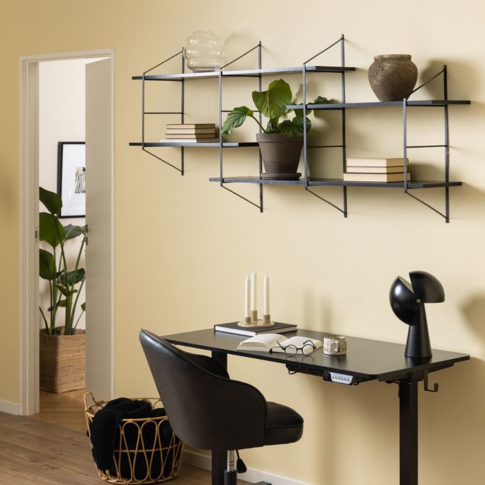 Belfast Wall Unit with 4 shelves in Black - TidySpaces