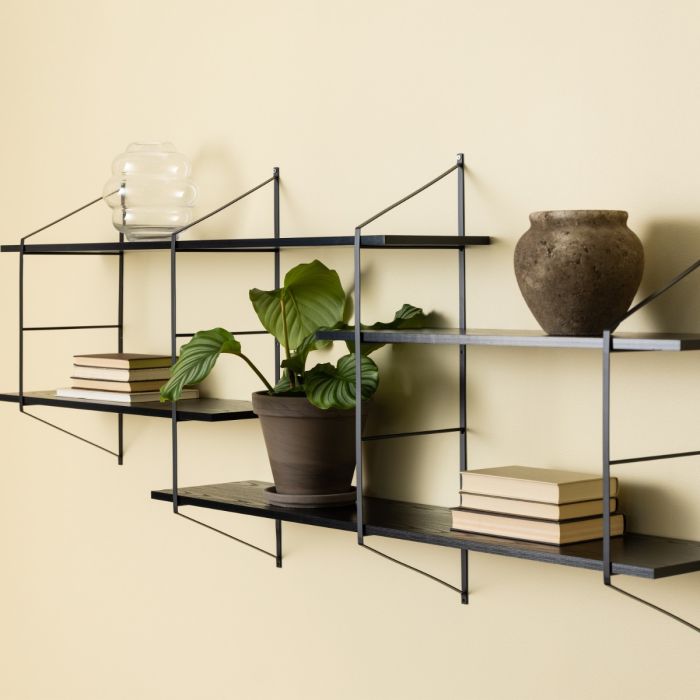 Belfast Wall Unit with 4 shelves in Black - TidySpaces
