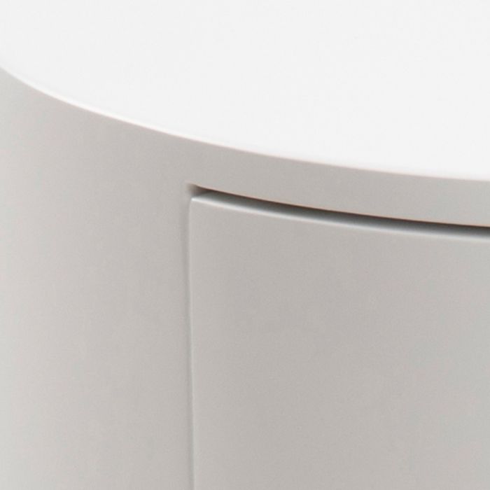 Polo Round Bedside Table in White and Black - TidySpaces