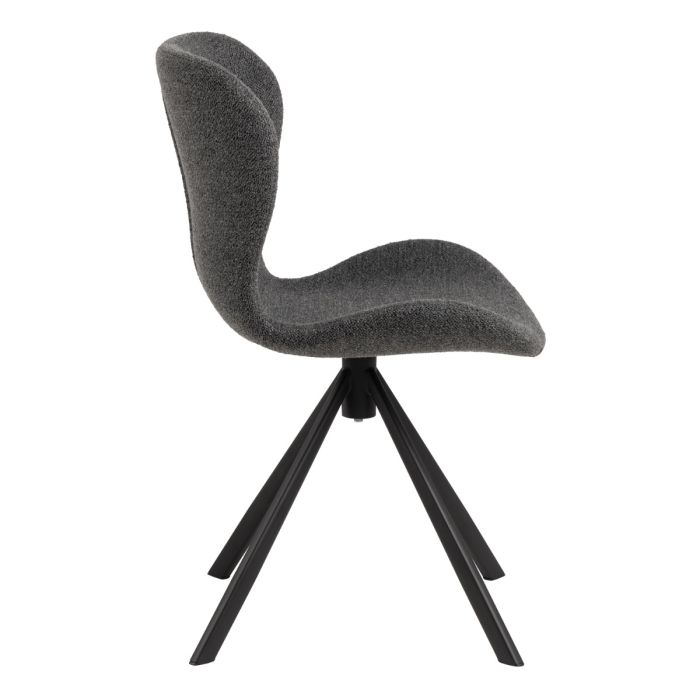 Batilda Swivel Dining chairs in Grey Fabic Set of 2 - TidySpaces