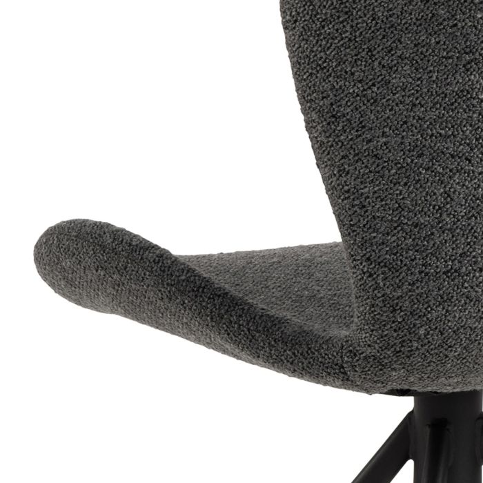 Batilda Swivel Dining chairs in Grey Fabic Set of 2 - TidySpaces