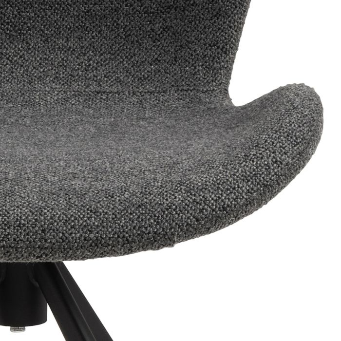 Batilda Swivel Dining chairs in Grey Fabic Set of 2 - TidySpaces