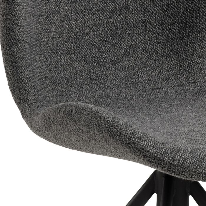 Batilda Swivel Dining chairs in Grey Fabic Set of 2 - TidySpaces