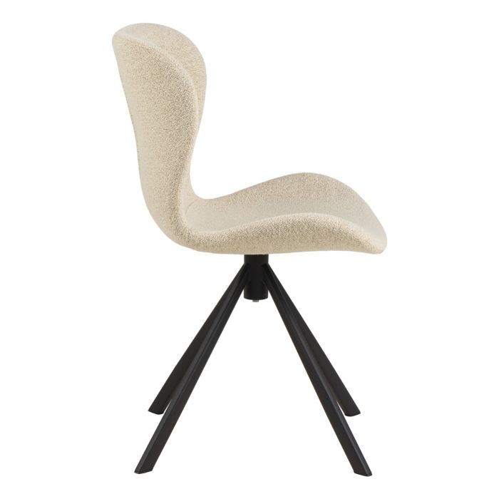 Batilda Swivel Dining chairs in Cream Fabic Set of 2 - TidySpaces