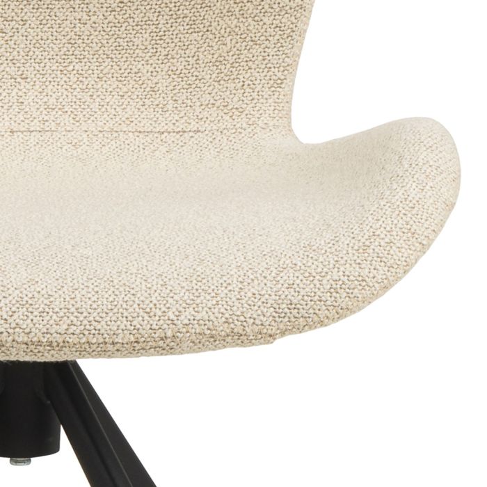 Batilda Swivel Dining chairs in Cream Fabic Set of 2 - TidySpaces