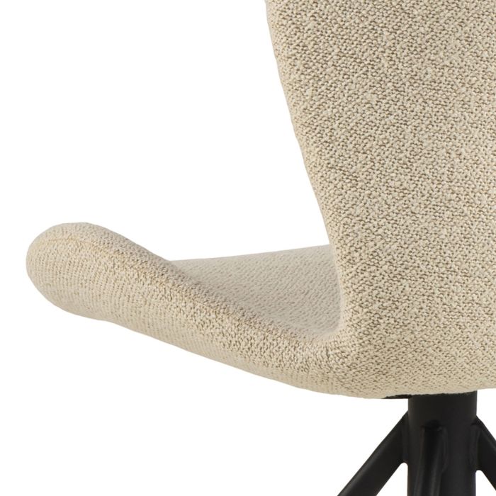 Batilda Swivel Dining chairs in Cream Fabic Set of 2 - TidySpaces