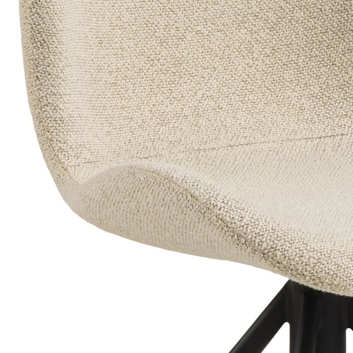Batilda Swivel Dining chairs in Cream Fabic Set of 2 - TidySpaces
