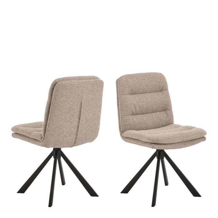 Dean Beige Swivel Dining Chair Set of 2 - TidySpaces