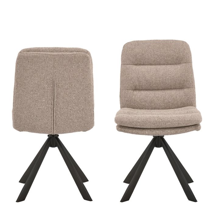 Dean Beige Swivel Dining Chair Set of 2 - TidySpaces