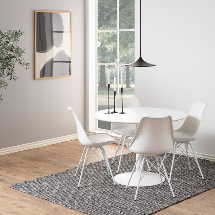 Ibiza Round Dining Table in White - TidySpaces