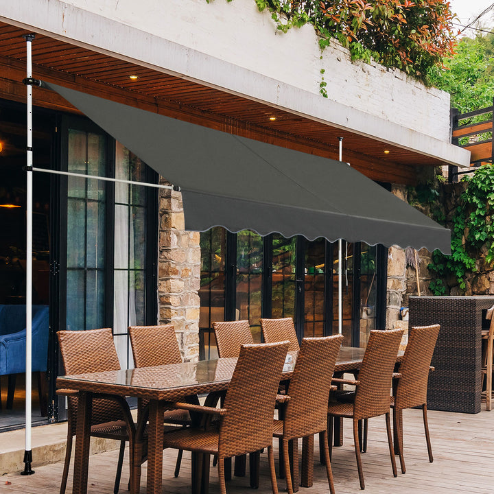 UV Resistant Waterproof Deck Awning with Manual Crank Handle - TidySpaces