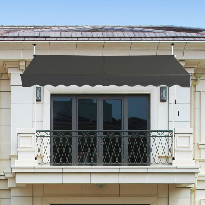UV Resistant Waterproof Deck Awning with Manual Crank Handle - TidySpaces