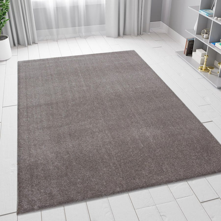 Beige Plain Solid Rug - TidySpaces