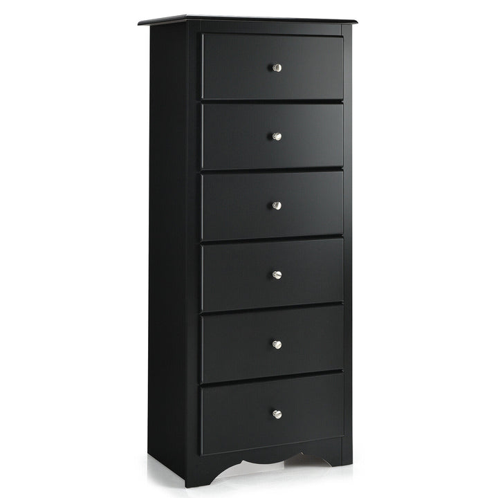 6 Drawer Freestanding Dresser Cabinet Black - TidySpaces