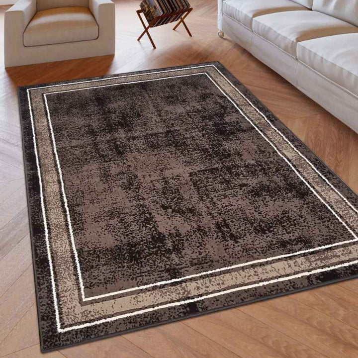 Geometric Rug Bordered Pattern Soft Carpet
