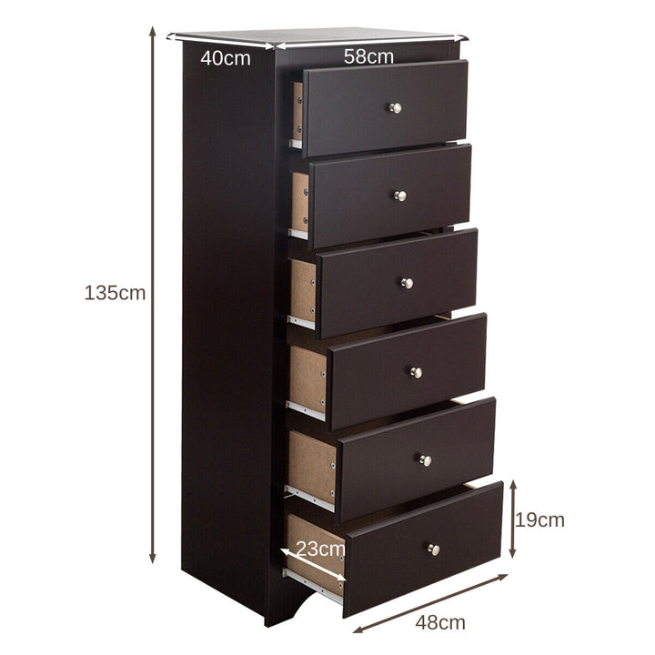 6 Drawer Freestanding Dresser Cabinet - TidySpaces