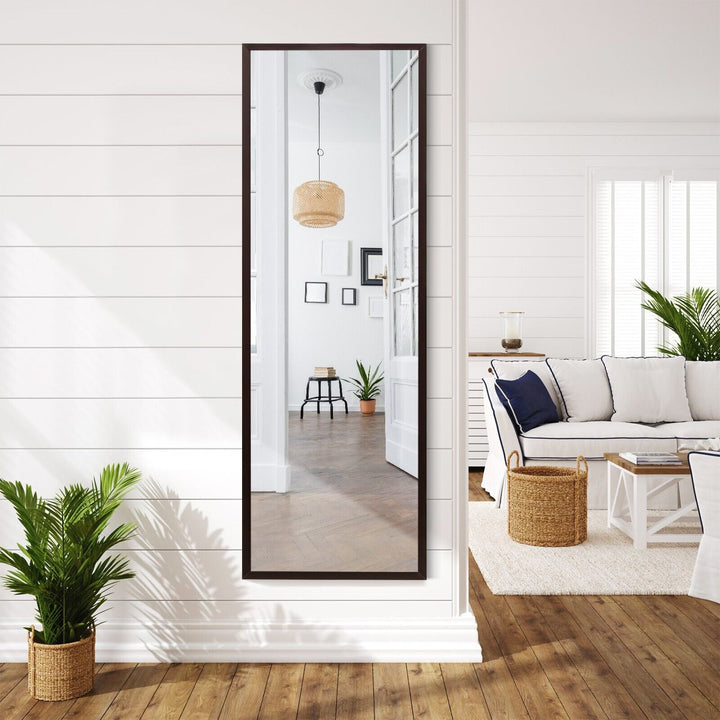 Full Length Wall-Mounted Mirror with Height Adjusting Hooks - TidySpaces