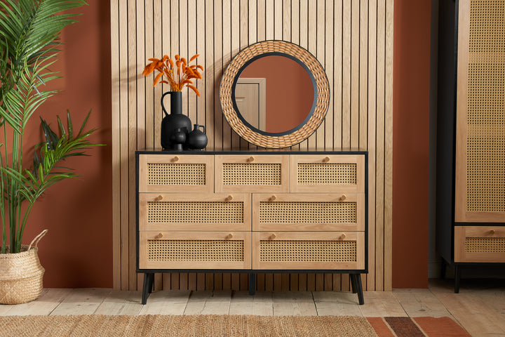 Croxley 7 Drawer Rattan Chest Stylish Storage for Home Decor