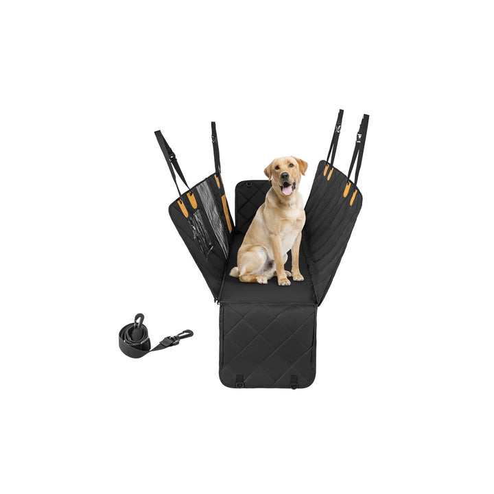 Waterproof Dog Car Seat Cover for Back Seat with Mesh Windows-Black - TidySpaces