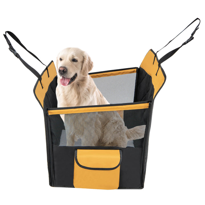 Dog Car Seat Cover with Safety Belt for Small and Medium Dogs-Black - TidySpaces