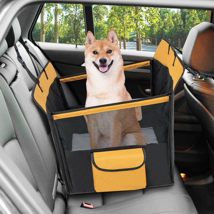Dog Car Seat Cover with Safety Belt for Small and Medium Dogs-Black - TidySpaces