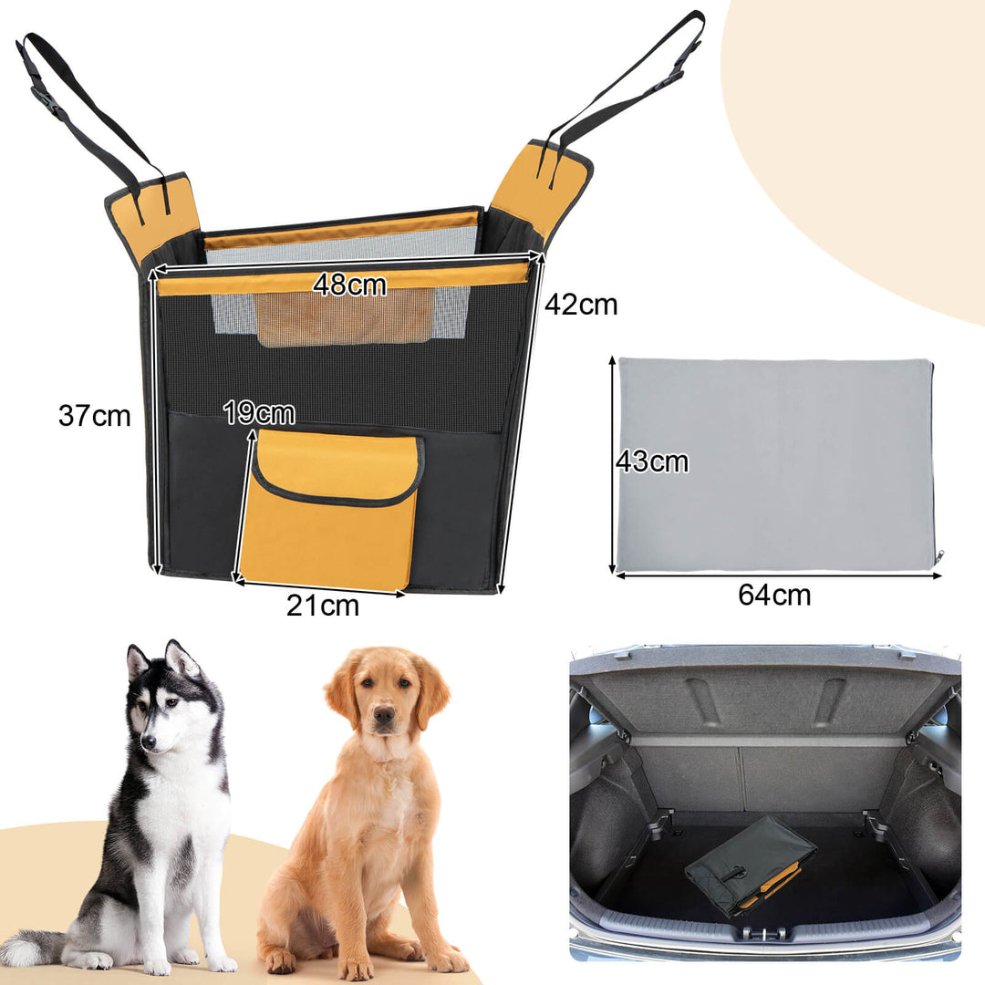 Dog Car Seat Cover with Safety Belt for Small and Medium Dogs-Black - TidySpaces