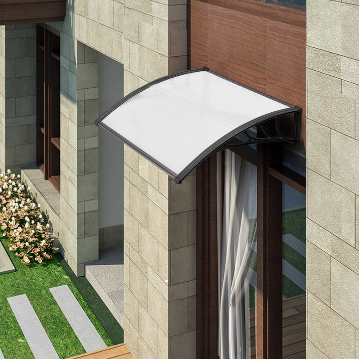 Door Canopy Awning Shelter Front Back Porch Window Roof Outdoor Shade 100*100CM - TidySpaces