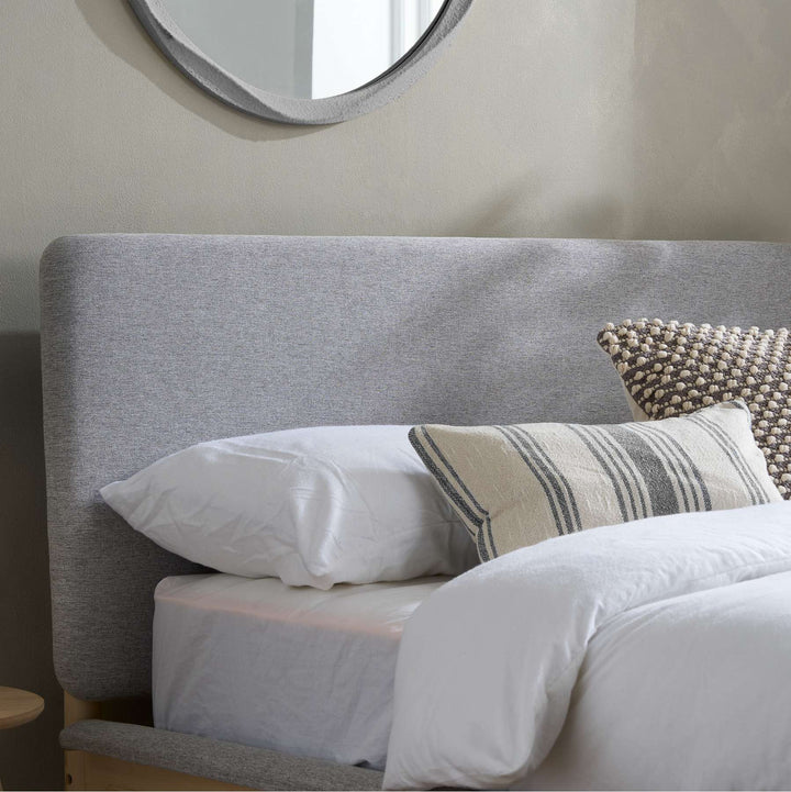 Scandinavian Style Ezra Bed with Natural Wood Frame for Modern Comfort
