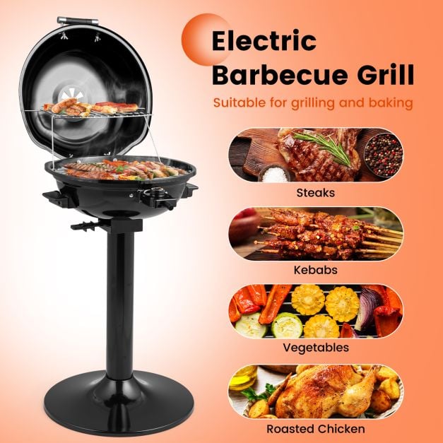 Electric BBQ Grill with Removable Non-Stick Grilling Rack - TidySpaces