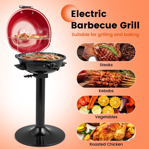 Electric BBQ Grill with Removable Non-Stick Grilling Rack - TidySpaces