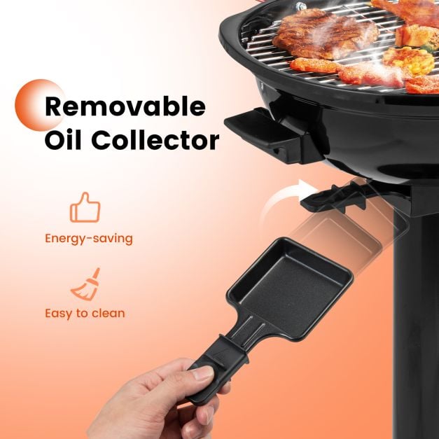 Electric BBQ Grill with Removable Non-Stick Grilling Rack - TidySpaces