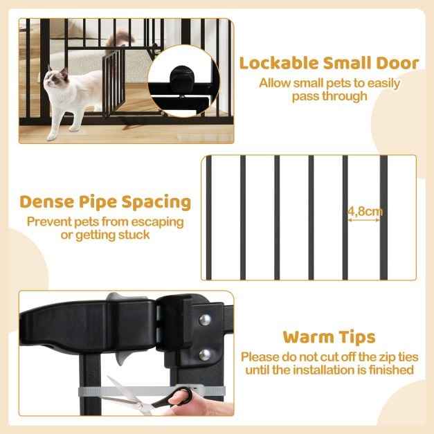 Extra Wide Walk Through Pet Gate for 74-104 cm Openings