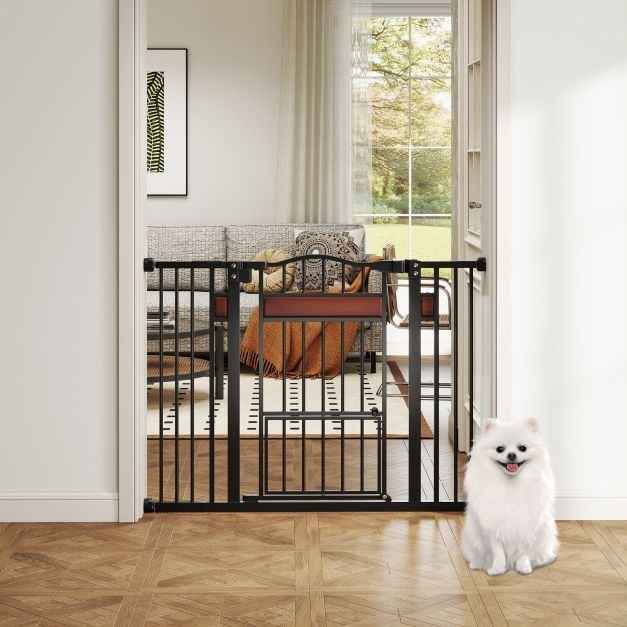 Extra Wide Walk Through Pet Gate for 74-104 cm Openings