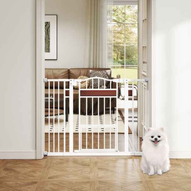 Extra Wide Walk Through Pet Gate for 74-104 cm Openings