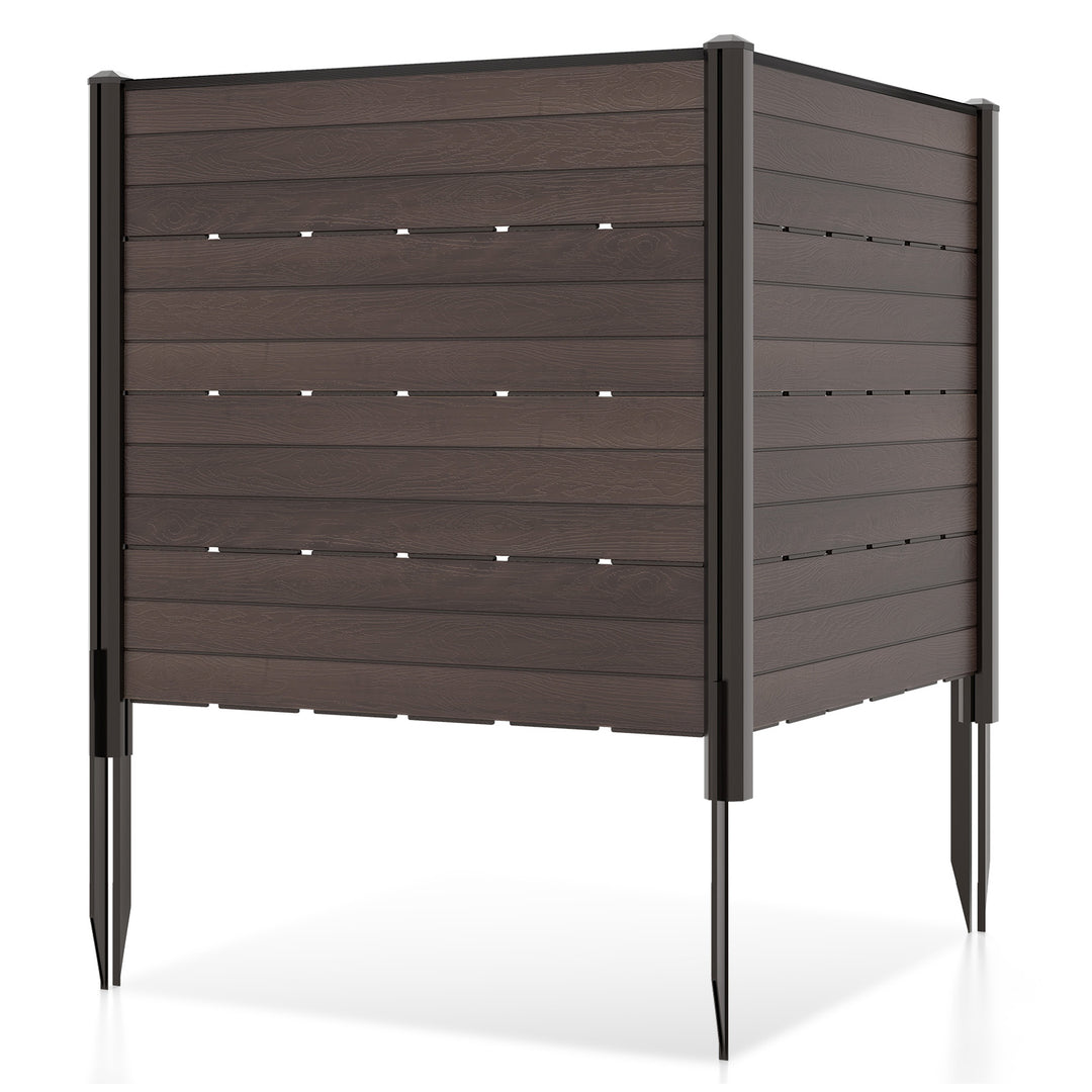 Outdoor Privacy Fence Screen with 5 Ground Stakes for Garden Yard Patio Brown - TidySpaces