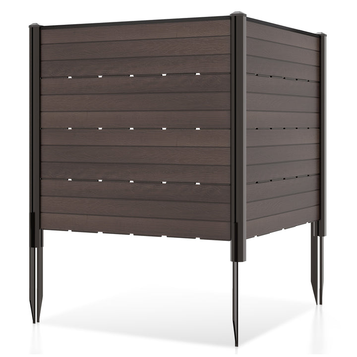 Outdoor Privacy Fence Screen with 5 Ground Stakes for Garden Yard Patio Brown - TidySpaces