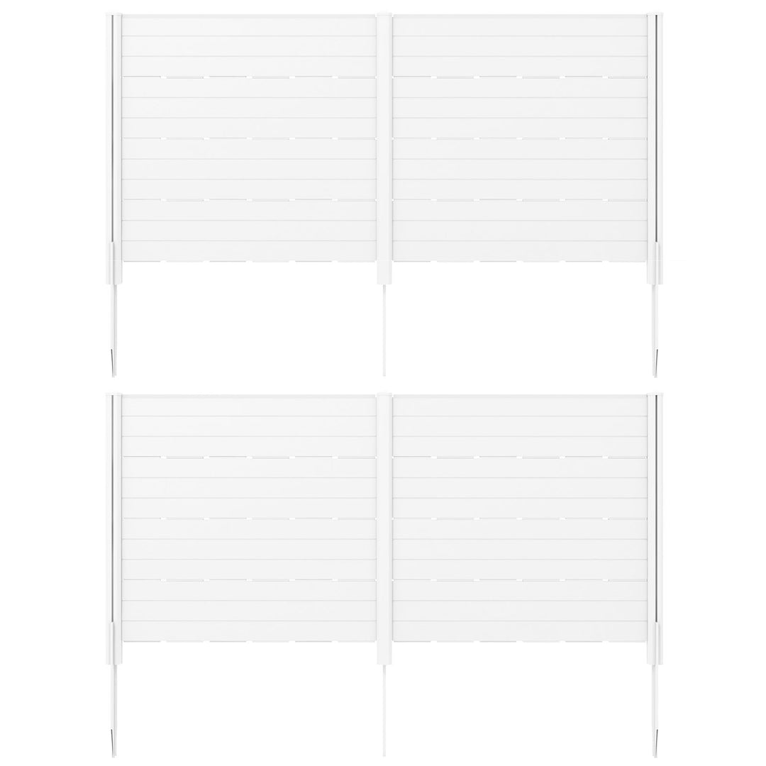 Outdoor Privacy Fence Screen with 5 Ground Stakes for Garden Yard Patio White - TidySpaces