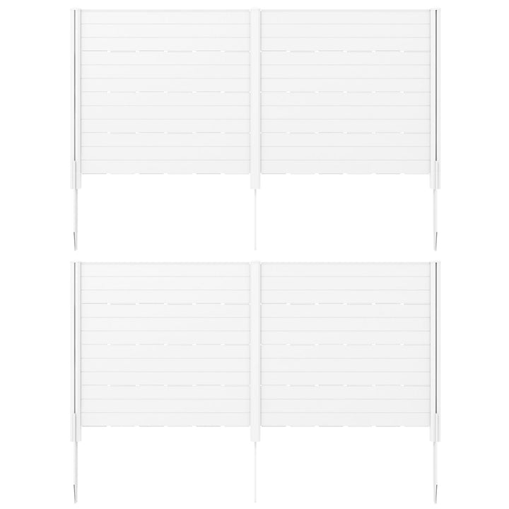 Outdoor Privacy Fence Screen with 5 Ground Stakes for Garden Yard Patio White - TidySpaces