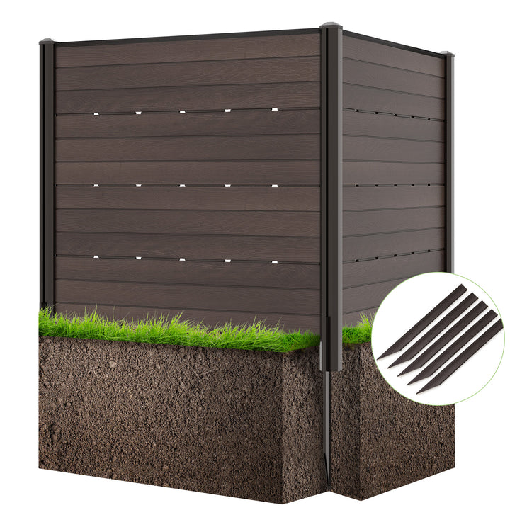 Outdoor Privacy Fence Screen with 5 Ground Stakes for Garden Yard Patio - TidySpaces