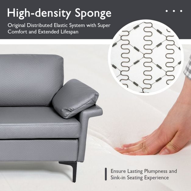 L Shaped 2 Seater Upholstered Sectional Couch - TidySpaces