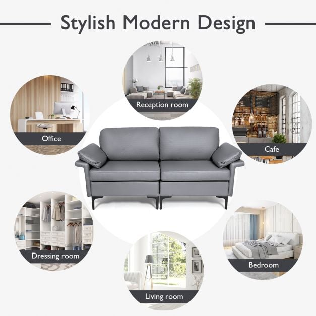 L Shaped 2 Seater Upholstered Sectional Couch - TidySpaces