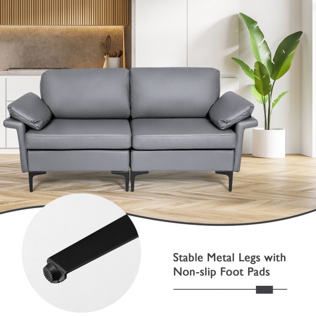 L Shaped 2 Seater Upholstered Sectional Couch - TidySpaces
