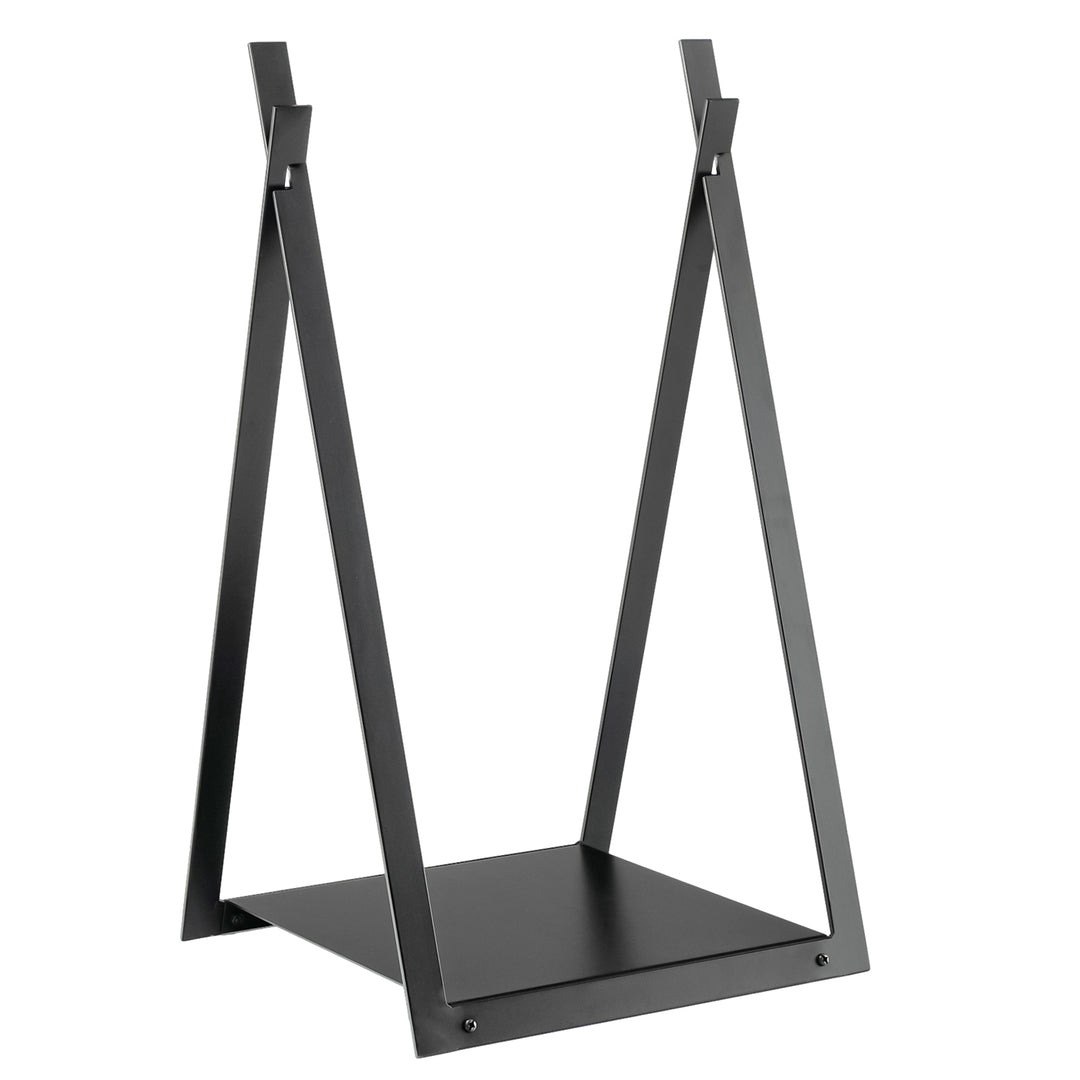 Firewood Log Rack with Solid Bottom Panel-Black - TidySpaces