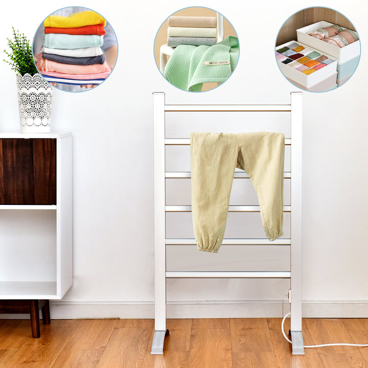 2-in-1 Electric Towel Warmer with 6 Bars - TidySpaces
