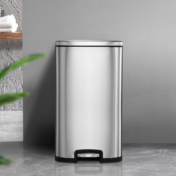 50L Stainless Steel Trash Garbage Can with Bucket - TidySpaces