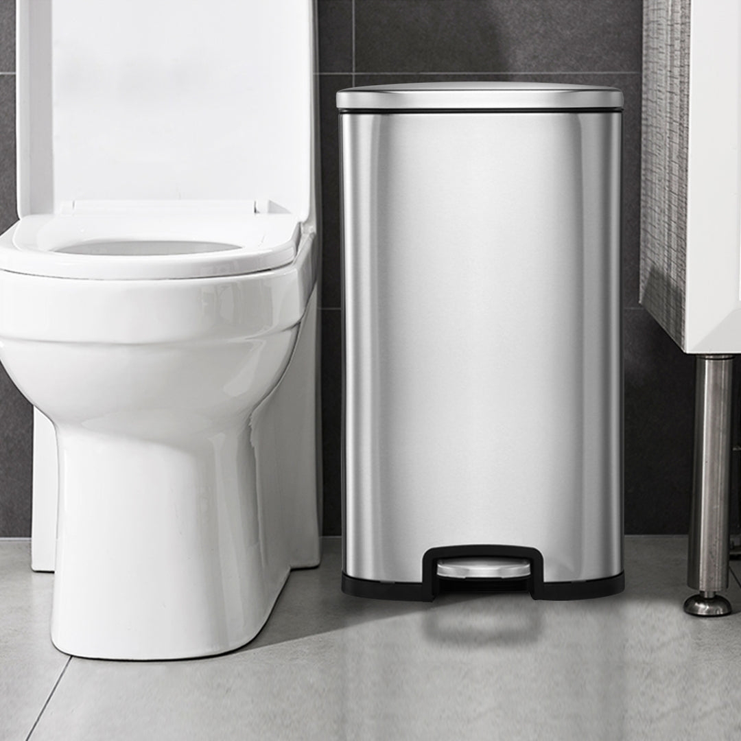 50L Stainless Steel Trash Garbage Can with Bucket - TidySpaces