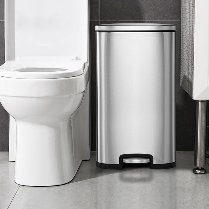 50L Stainless Steel Trash Garbage Can with Bucket - TidySpaces