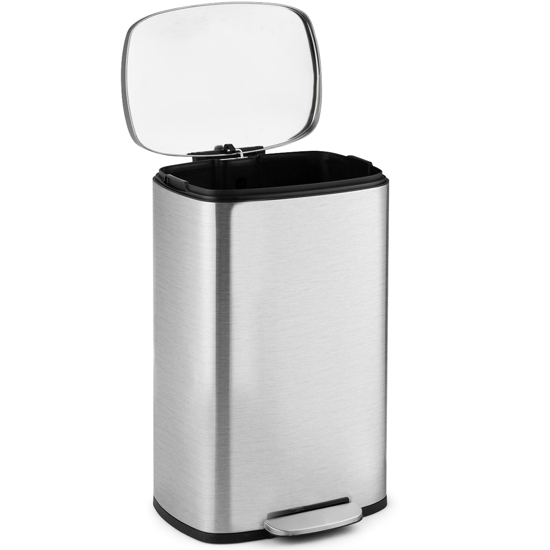 50L Stainless Steel Trash Garbage Can with Bucket - TidySpaces