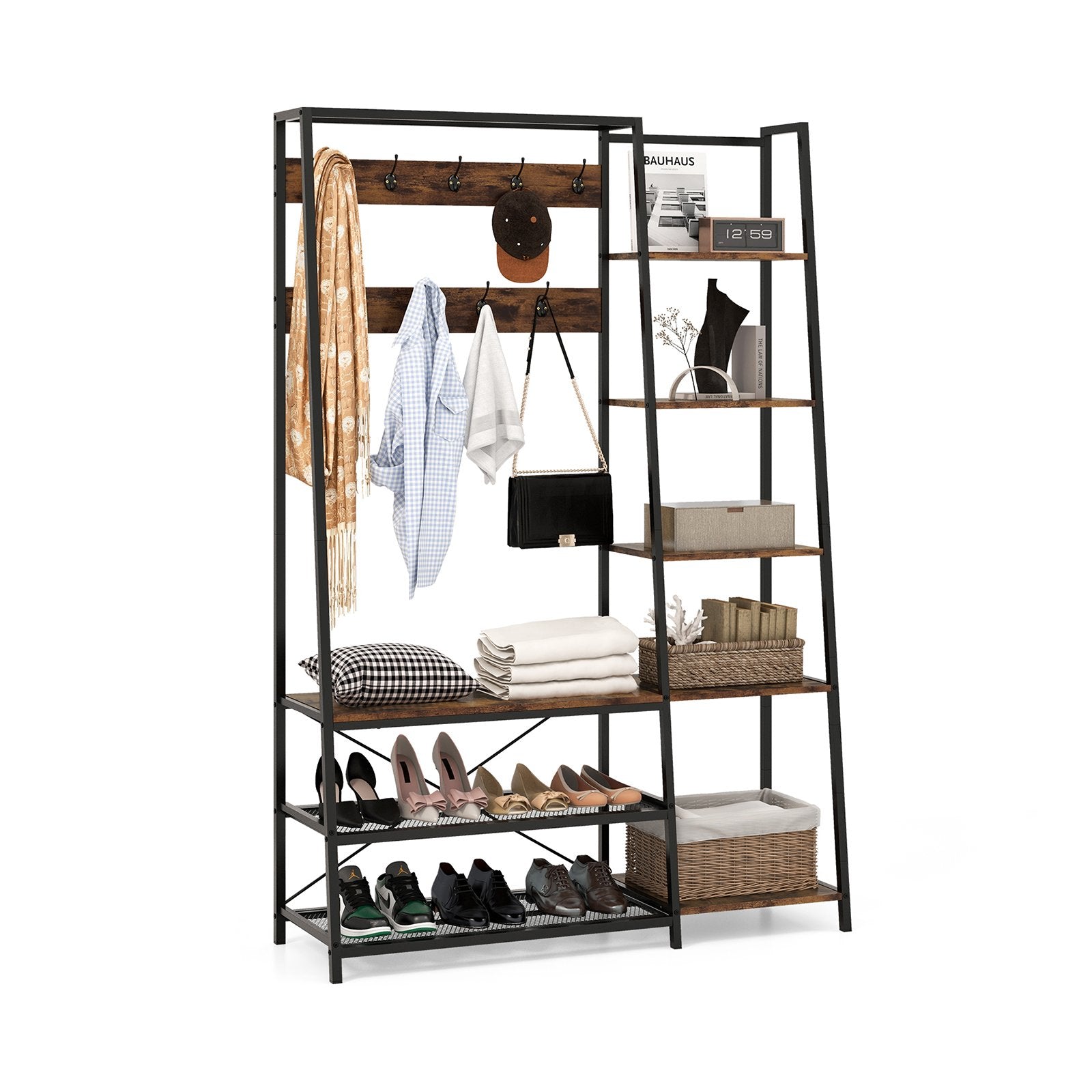 Entryway bench with hooks cheap