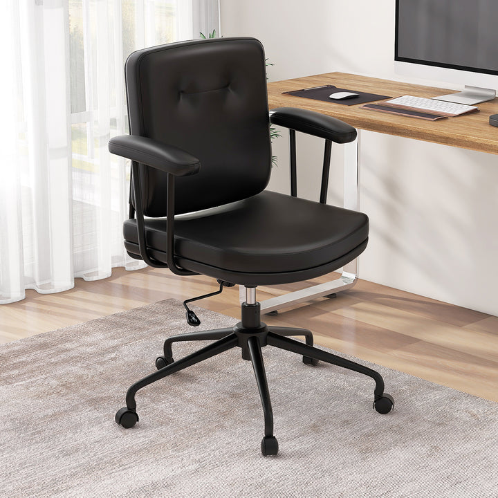 Home Office Small Desk Chair with Adjustable Height Wheels - TidySpaces